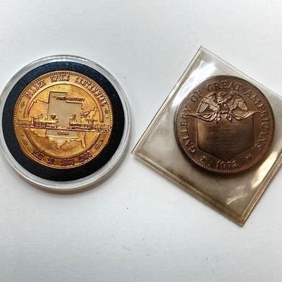 LOT 44: Collection of Vintage Explorers Metal Coins / Tokens - Christopher Columbus Exposition, Yosemite Centennial, Lewis and Clark and...