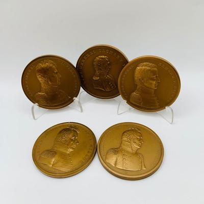 LOT 57: Bronze Tokens/Medals Featuring Military Leaders and More