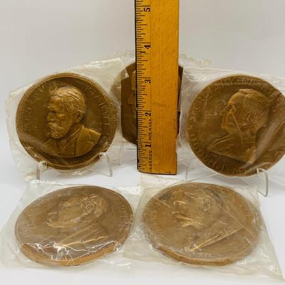 LOT 59: Collection of Five (5) Bronze Metals