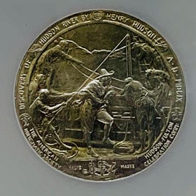 LOT 64: 1909 Aluminum ANS Medal - Hudson - Fulton Celebration NGC Graded