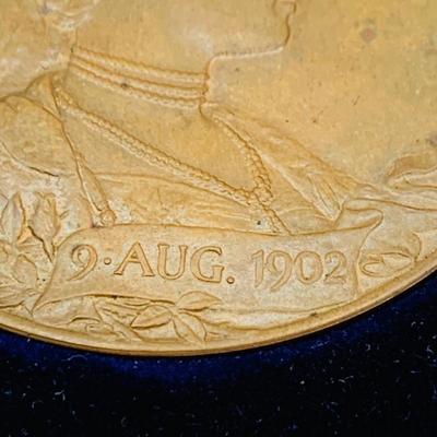 LOT 69: King Edward the VII of England 1902 Coronation Medal in Box