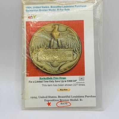 LOT 70: 1904 Louisiana Purchase Exposition Bronze Medal