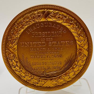 LOT 74: Collection of Bronze Medals and Medallions Featuring Great Seal, Lincoln and More