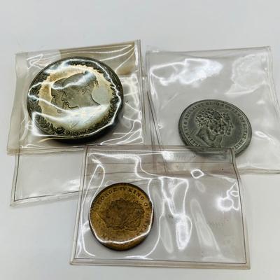 LOT 75: Collection of Bronze and Metal Tokens, Medals and Medallions