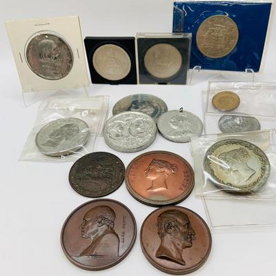 LOT 75: Collection of Bronze and Metal Tokens, Medals and Medallions