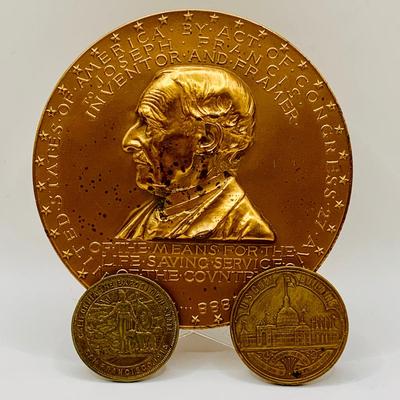 LOT 76: Set of Three (3) Bronze Medal Including Joseph France Medal and More