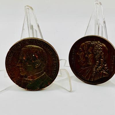 LOT 77: Franklin Montyon 1833 Bronze Medal and William McKinley Bronze Medal