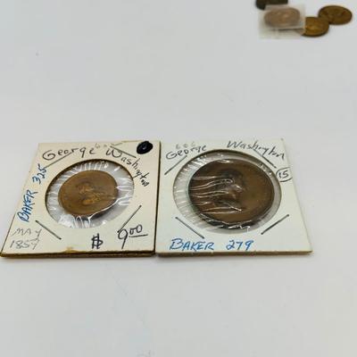 LOT 78: Collection of Washington and Lincoln Bronze and Metal Token/Medals