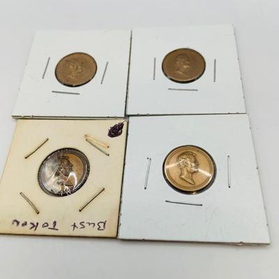 LOT 78: Collection of Washington and Lincoln Bronze and Metal Token/Medals