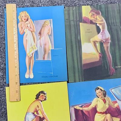 LOT 79: Collection of Vintage Pin-up Girl Posters, Julie London Calendar Girl 1956 Vinyl LP, and a Set of Venus De Milo Salt and Pepper...
