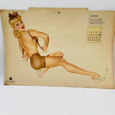 LOT 79: Collection of Vintage Pin-up Girl Posters, Julie London Calendar Girl 1956 Vinyl LP, and a Set of Venus De Milo Salt and Pepper...