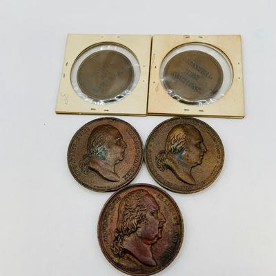 LOT 80: Collection of Antique French Bronze Medal/Tokens