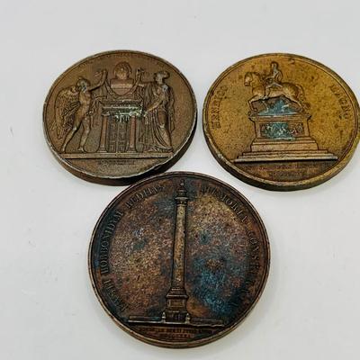LOT 80: Collection of Antique French Bronze Medal/Tokens