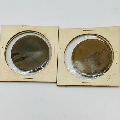 LOT 80: Collection of Antique French Bronze Medal/Tokens
