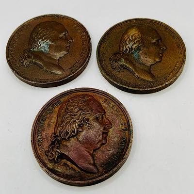 LOT 80: Collection of Antique French Bronze Medal/Tokens