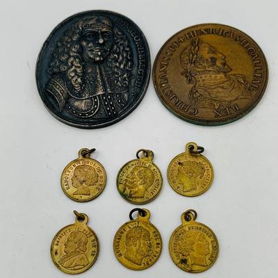 LOT 81: Antique Silver Medal and Bronze and Metal Tokens/Medallions