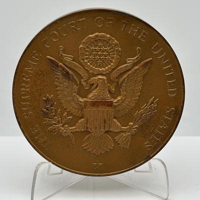 LOT 82: Bronze Metal Medallions: Harry S Truman, Franklin D Roosevelt, Warren Burger, Lydon B Johnson, Robert W Woolley