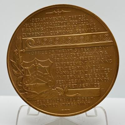 LOT 84: Collectible Bronze Metal Medallions: Henry H Fowler, US Treasury, Andrew W. Mellon, Henry Morgenthau Jr., George M Humphrey