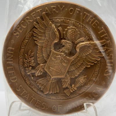 LOT 85: Collectible Bronze Metal Medallions: William H Brett, F. H. von Engelken, William Woodin, George M Humphrey & Others