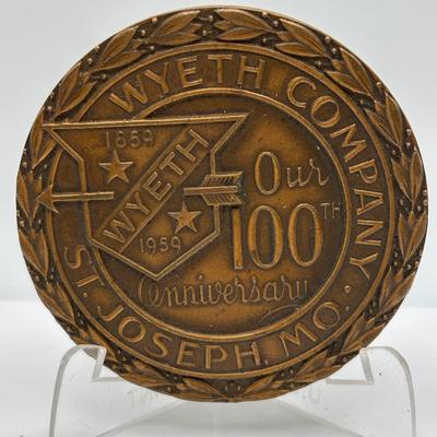 LOT 86: Bronze Metal Medallions: Ralph K Davies, Harold L Ickes, Philco 60th Anniversary, U.S.S. Enterprise, Dartmouth College, Wyeth Co,...