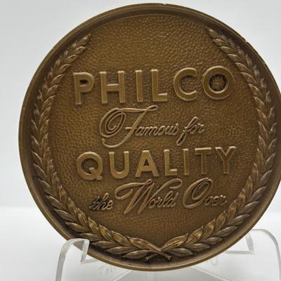 LOT 86: Bronze Metal Medallions: Ralph K Davies, Harold L Ickes, Philco 60th Anniversary, U.S.S. Enterprise, Dartmouth College, Wyeth Co,...