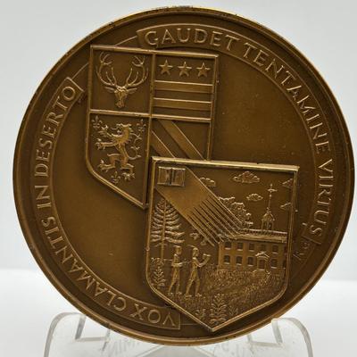 LOT 86: Bronze Metal Medallions: Ralph K Davies, Harold L Ickes, Philco 60th Anniversary, U.S.S. Enterprise, Dartmouth College, Wyeth Co,...