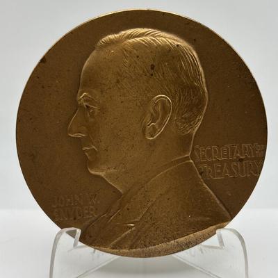 LOT 87: Bronze Metal Medallions: Franklin D Roosevelt, Robert B Anderson, John W Snyder, Diamond Jubilee, George P Shultz