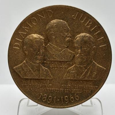LOT 87: Bronze Metal Medallions: Franklin D Roosevelt, Robert B Anderson, John W Snyder, Diamond Jubilee, George P Shultz