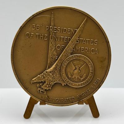 LOT 15: Bronze Metal Medallions Presidents Gerald Ford & James Buchanan along with Vice Admiral Hyman G Rickover