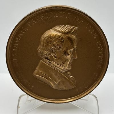 LOT 15: Bronze Metal Medallions Presidents Gerald Ford & James Buchanan along with Vice Admiral Hyman G Rickover