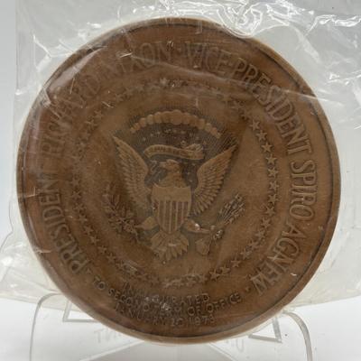 LOT 89: Collectible Presidents of the United States Bronze Metal Medallions: Richard M Nixon, William H Taft, Ulysses S Grant, William J...