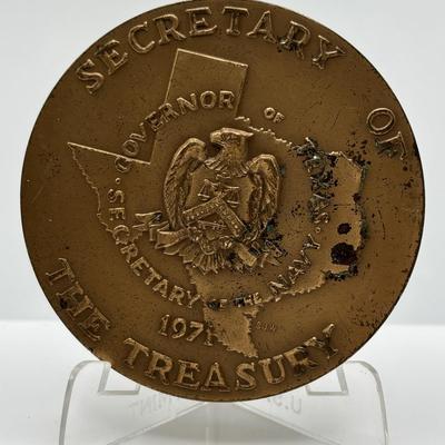 LOT 90: Collectible Bronze Metal Medallions President Hubert H Humphreys, Alben W Barkley, President George W Bush, John B Connally,...