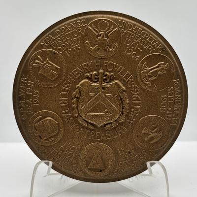 LOT 91: Assortment of Five (5) Bronze Metal Medallions: Secretary of the Treasury & US Presidents