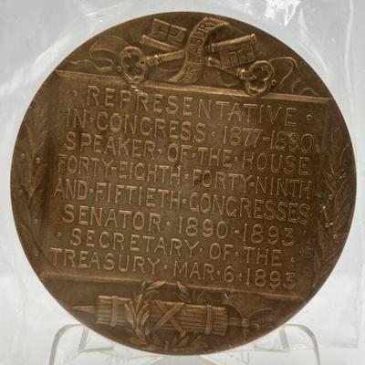 LOT 91: Assortment of Five (5) Bronze Metal Medallions: Secretary of the Treasury & US Presidents