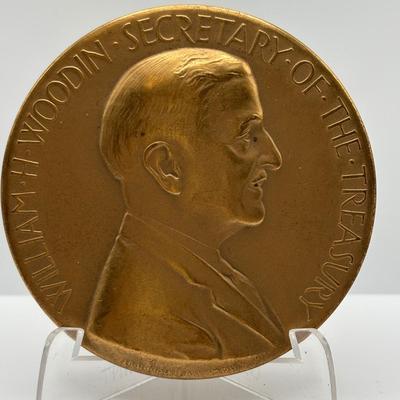 LOT 91: Assortment of Five (5) Bronze Metal Medallions: Secretary of the Treasury & US Presidents