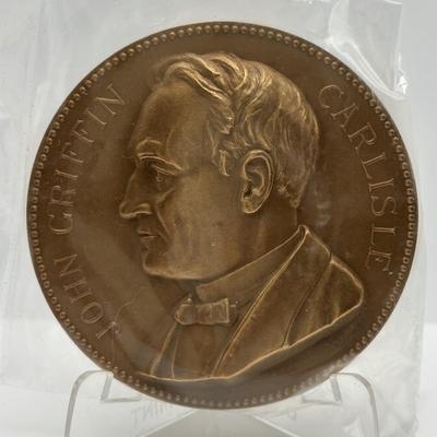 LOT 91: Assortment of Five (5) Bronze Metal Medallions: Secretary of the Treasury & US Presidents