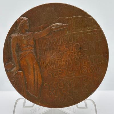 LOT 91: Assortment of Five (5) Bronze Metal Medallions: Secretary of the Treasury & US Presidents