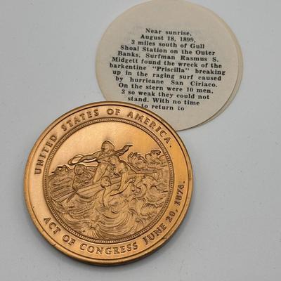 LOT 92: Collection of Five (5) Bronze Metal Medallions: Act of Congress, Worlds 1st Supersonic Flight, Navajo Code Talkers, General...