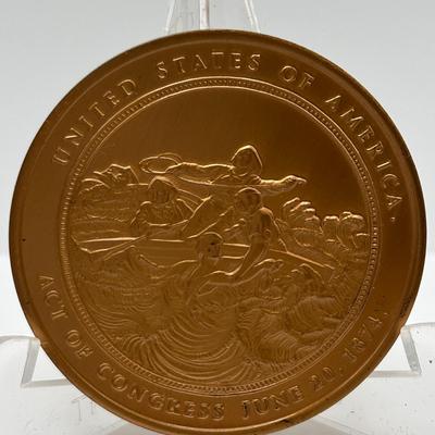 LOT 92: Collection of Five (5) Bronze Metal Medallions: Act of Congress, Worlds 1st Supersonic Flight, Navajo Code Talkers, General...
