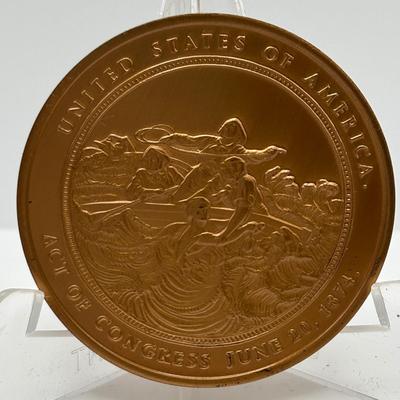 LOT 92: Collection of Five (5) Bronze Metal Medallions: Act of Congress, Worlds 1st Supersonic Flight, Navajo Code Talkers, General...