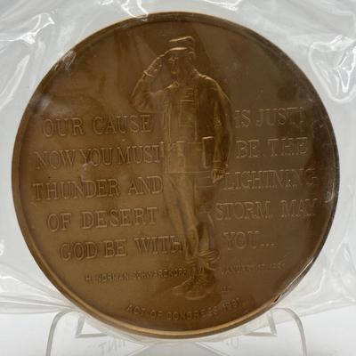 LOT 92: Collection of Five (5) Bronze Metal Medallions: Act of Congress, Worlds 1st Supersonic Flight, Navajo Code Talkers, General...