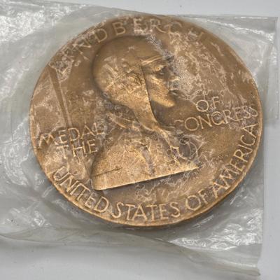 LOT 93: Collection of 5 Bronze Metal Medallions Orville & Wilbur Wright, Joseph Francis and Others