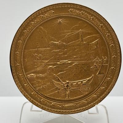 LOT 93: Collection of 5 Bronze Metal Medallions Orville & Wilbur Wright, Joseph Francis and Others