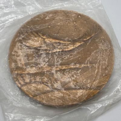 LOT 93: Collection of 5 Bronze Metal Medallions Orville & Wilbur Wright, Joseph Francis and Others