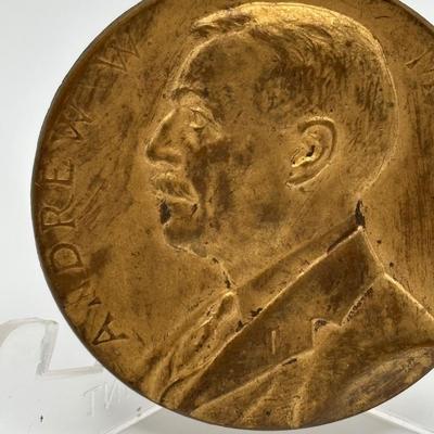 LOT 97: Collection of Three (3) Bronze Metal Medallions/Tokens President Abraham Lincoln, President U.S. Grant and Andrew W. Mellon