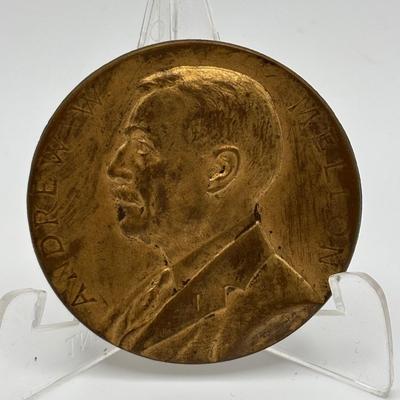 LOT 97: Collection of Three (3) Bronze Metal Medallions/Tokens President Abraham Lincoln, President U.S. Grant and Andrew W. Mellon