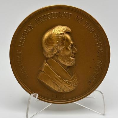 LOT 97: Collection of Three (3) Bronze Metal Medallions/Tokens President Abraham Lincoln, President U.S. Grant and Andrew W. Mellon