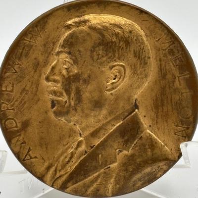 LOT 97: Collection of Three (3) Bronze Metal Medallions/Tokens President Abraham Lincoln, President U.S. Grant and Andrew W. Mellon