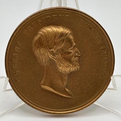 LOT 97: Collection of Three (3) Bronze Metal Medallions/Tokens President Abraham Lincoln, President U.S. Grant and Andrew W. Mellon