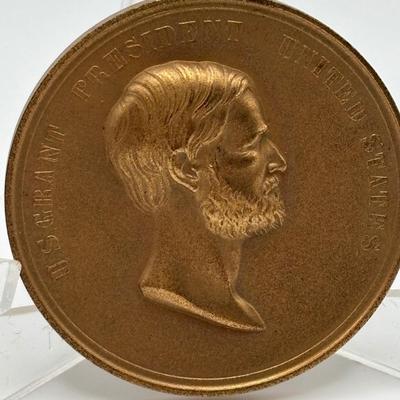 LOT 97: Collection of Three (3) Bronze Metal Medallions/Tokens President Abraham Lincoln, President U.S. Grant and Andrew W. Mellon